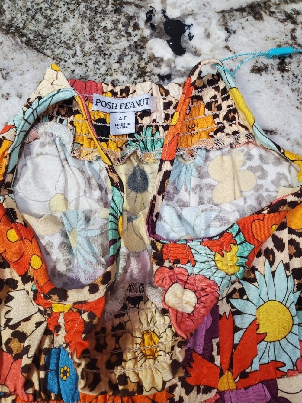Posh Peanut Bamboo Moonbeam Floral & Leopard-Print One-Piece Jumpsuit 4 Retro - Picture 2 of 2